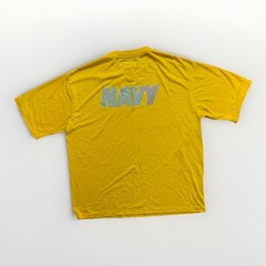 US Navy Soffe Mens Large Yellow Reflective Logo T Shirt Made USA