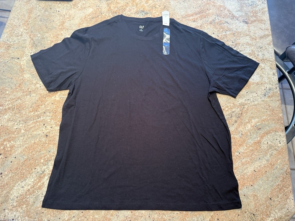 Gap Men’s Short Sleeve Premium Crew Neck Tee Everyday T-Shirts, XXL – Black