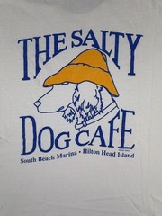 Vintage Salty Dog Cafe T Shirt Mens L Blue South Beach Hilton Head Destination