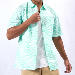 NEW MEN’S ADIDAS ORIGINALS TREFOIL MONOGRAM BUTTON SHIRT ~SIZE LARGE #HZ4161