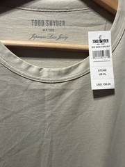 Todd Snyder Oversized Japanese Luxe Jersey Crew Tee T-Shirt Stone Greige Size XL