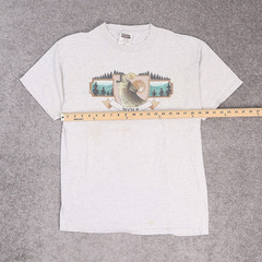 VTG 90s Wolf Animals Nature Outdoors Large Gray Short Sleeve T-Shirt