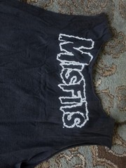 VTG Y2K DIY Misfits Cutt Off Shirt: Crust Punk Metal MOTO Thrashed Goth