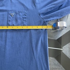 Birddogs Shirt Mens Large Blue Long Sleeve Pocket Logo Cotton Blend Crewneck