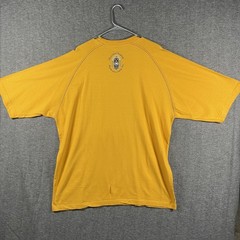 Mecca USA Shirt Mens XL Yellow Graphic Patch Raglan Streetwear 100% Cotton