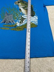 Gulf Coast Sportswear Bass Fish Single Stitch 50-50 Tshirt XL USA Blue VTG