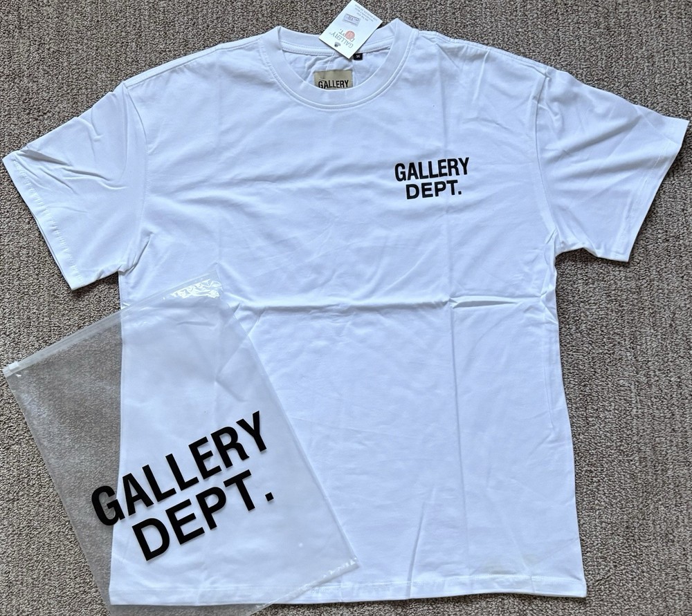 Gallery Dept. Men’s White Graphic Logo Crew Neck Short Sleeve T-Shirt Size S