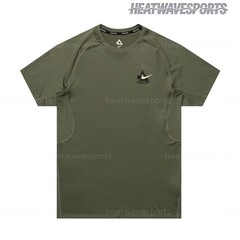 Nike T Shirts Men’s Green Crew Neck Moderate IQ7360-222 New Sizes