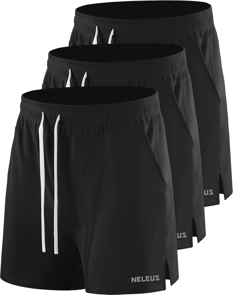 NELEUS Men’s 7 inch Running Shorts Athletic X-Large, 6112 Black/Black/Black