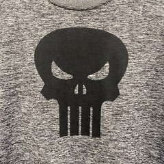 Marvel Punisher Skull Long Sleeve Performance Shirt Gray Heather Mens XL