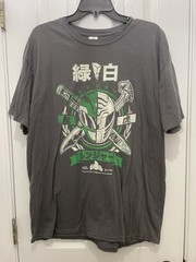 Power Rangers Green & White Ranger Lootcrate T-Shirt, Gray, Size: XL