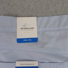 NWT Greg Norman Mens Attack Life Mens Chino Golf Pants 38 X 30 Slim Light Blue