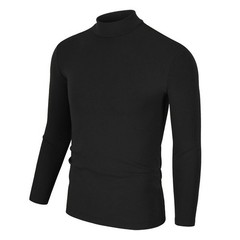 Men High Collar Turtle Neck Shirt Tops Long Sleeve Stretch Jumper Pullover Tee=M