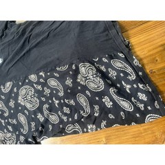 Eighty Eight Brand Mens Split Paisley Bandana Skull T-Shirt Black White Medium