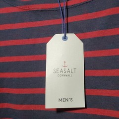 Seasalt Cornwall Shirt Men’s XL Red Striped Sailor Organic Cotton Crewneck NWT