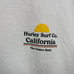 Hurley California T-Shirt Men’s Size L White Double Sided Logo Short Sleeve