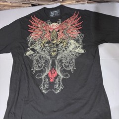 Avirex T Shirt 3XL 3XB Big Graphic Tee Black Skull Wings Fleur De Lis Print
