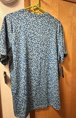 Nike New Shirt Mens L Cerulean Blue Contrast Just Do It Plaque Orange Geometric