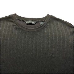 Vintage Pierre Cardin T Shirt Mens M Black Ribbed Minimal Designer