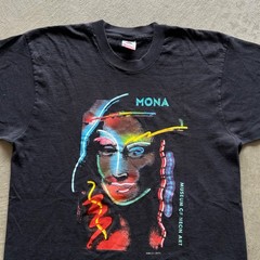 Vintage 80s Mona Lisa Shirt Size Large Black Museum Of Neon Art 1981 Lili Lakich