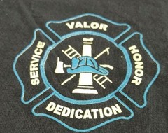 Firefighter Prayer Tshirt Delta Pro Weight Navy Blue 2-Sided Adult Size Large
