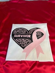 Hand Designed Size Small Vinyl Designed “Survivor ” Cotton T-Shirt