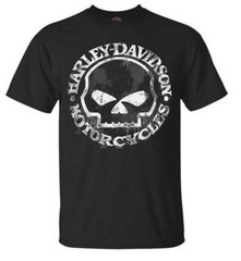 Harley-Davidson Men’s T-Shirt, Hand Made Willie G Skull Distressed 30294030