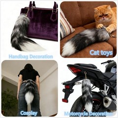 Fluffy Fox Tail Fur Keychain Therian Cosplay Handbag Tassel Hook Accessories …