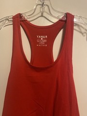 Yaker Men’s Workout Tank Top Cotton Red Small Fitness Racerback NWOT