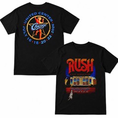 SALE! Rus.h Uni Center Chicago IL 2026 F!fty Something Tour, 2-Sided T-Shirt