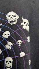 Vintage Wizard Wear Glow In The Dark Skulls Sz L 22×28 Rare Distressing