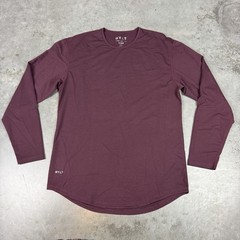 Bylt T Shirt Mens Large Burgandy Drop Cut Long Sleeve Stretch Preowned