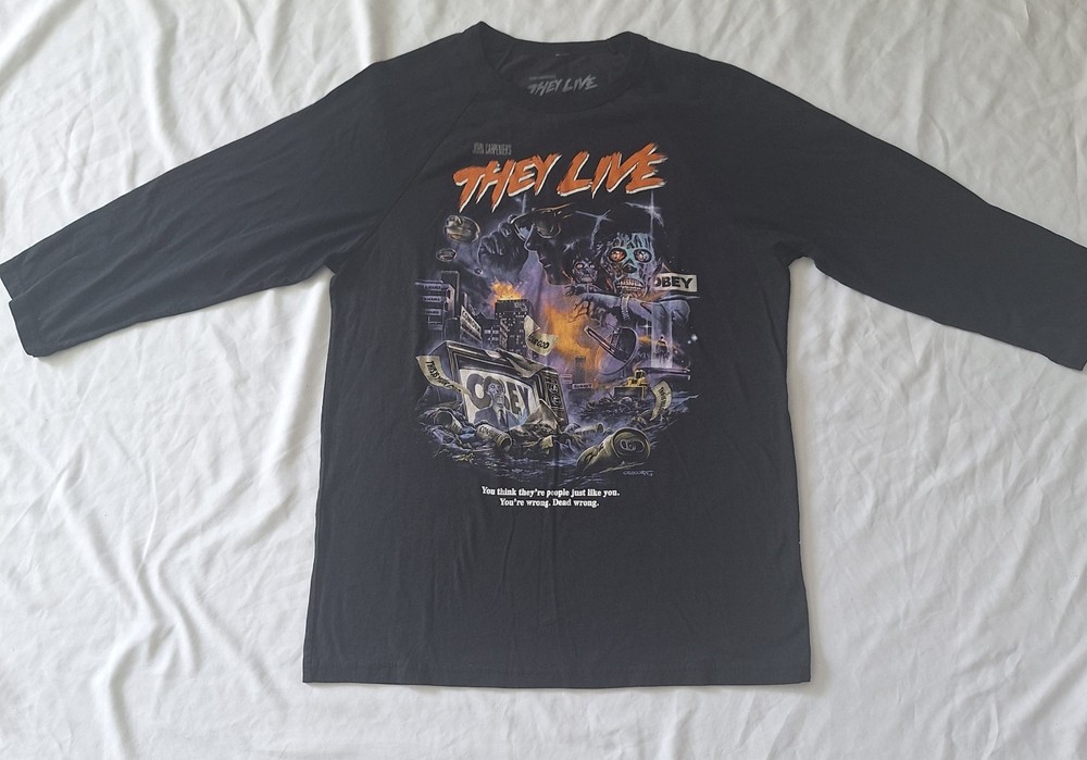 Fright Rags They Live John Carpenters Black Long Sleeve Size L