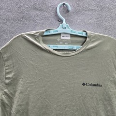 Columbia Men Shirt XL Brown Graphic Mountain Sunset Logo Short Sleeve