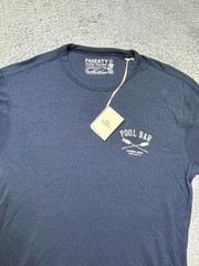 Faherty T-Shirt Men’s S Navy Cloud PIMA Cotton Short Sleeve Crew Pool Bar NEW