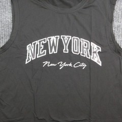New York Shirt Mens M Black Sleeveless Muscle Summer Manfinity Graphic Tee NWOT
