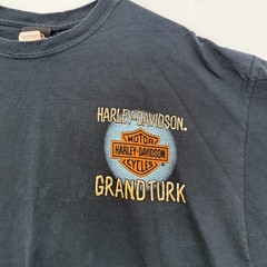 Harley Davidson T Shirt Men 2XL Black Grand Turk Girl Biker Motorcycle Wolf Bare