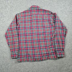 Vintage Selkirk Shirt Mens Small Red 70s 80s Button Up Plaid Woven Flannel USA