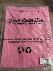 FRESH CLEAN TEES Pink SHORT SLEEVE V NECK MEN’S TEE Size XL
