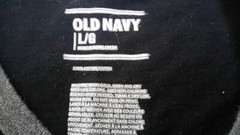 Old Navy Basic Mens Size L T-Shirt Black Gray Contrasting Trim Pre-owned