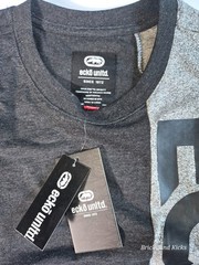 Ecko Unltd Men’s Crewneck Black Heather Vertical Logo T-Shirt Sizes S, M, L, XL