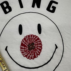 KAPITAL BINGO Smile Tee K1403SC289 Size 1 Off White Graphic T Shirt Japan