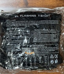 El Flashing Sound Activated LED T-Shirt Sunglasses EQ Black Short Sleeve Large