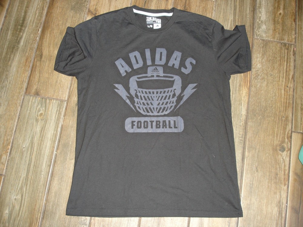 Adidas Go-To tee black football helmet shirt men’s Large (L)