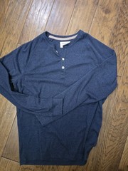 The Normal Brand Navy Blue Longsleeve Henley Mens Sz Large