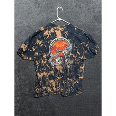 Fruit of the Loom Bleach Wash Live to Ride Motorcycle Graphic Tee Mens 2XL Black