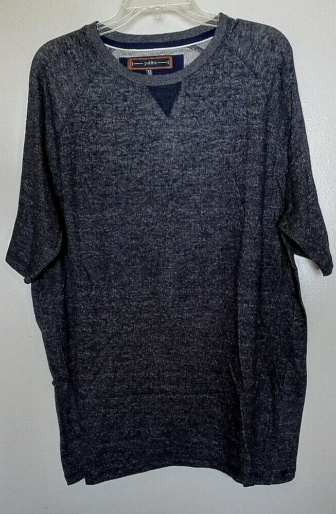 Paper Denim & Cloth cotton blend navy heather s/s pullover XL