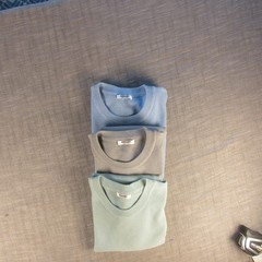 Coofandy Large Waffle Knit Lot of 3 t-shirts Green, Blue, Grey Viscose/Poly