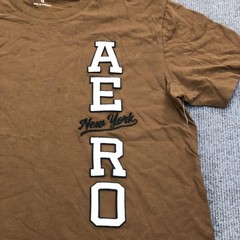 Aeropostale Shirt Mens Medium Brown AERO New York Logo Graphic Tee Tagless