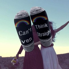 Rainbow LGBT Lesbian Gay Pride Socks I Can’t Even Think Straight Cotton Socks…